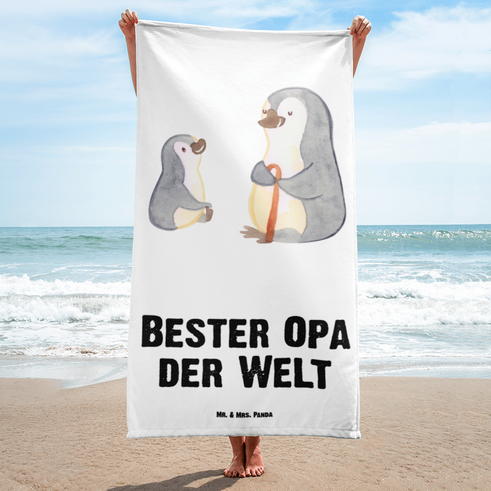 XL Badehandtuch Pinguin Bester Opa der Welt Handtuch, Badetuch, Duschtuch, Strandtuch, Saunatuch, für, Dankeschön, Geschenk, Schenken, Geburtstag, Geburtstagsgeschenk, Geschenkidee, Danke, Bedanken, Mitbringsel, Freude machen, Geschenktipp, Großvater, Grossvater, Opa, Opi. Großpapa, Großeltern, Enkel, Enkelin, Enkelkind, Kleinigkeit, Oppa, Oppi, Bester