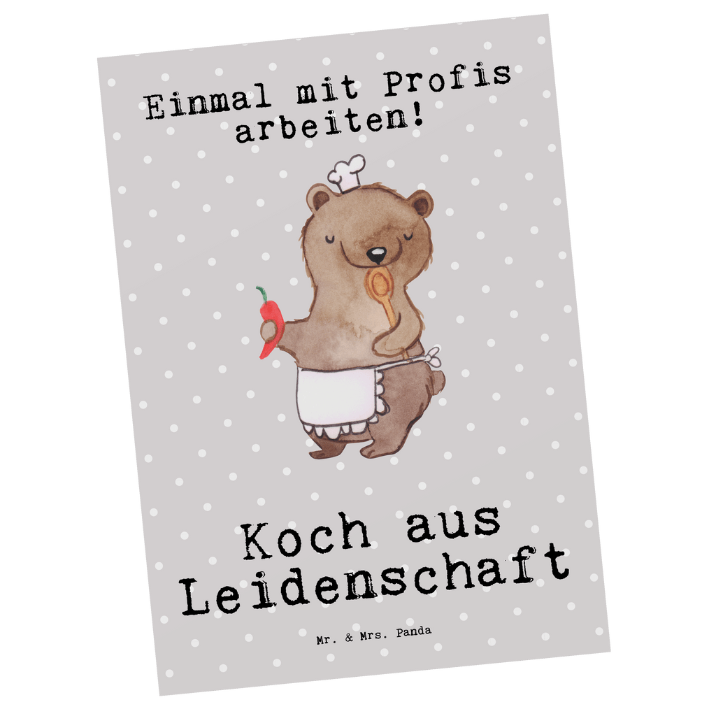 Postkarte Koch aus Leidenschaft Postkarte, Karte, Geschenkkarte, Grußkarte, Einladung, Ansichtskarte, Geburtstagskarte, Einladungskarte, Dankeskarte, Beruf, Ausbildung, Jubiläum, Abschied, Rente, Kollege, Kollegin, Geschenk, Schenken, Arbeitskollege, Mitarbeiter, Firma, Danke, Dankeschön, Koch, Chefkoch, Küchenchef, Küchenmeister, Schiffskoch, Sternekoch, Fernsehkoch, Restaurant