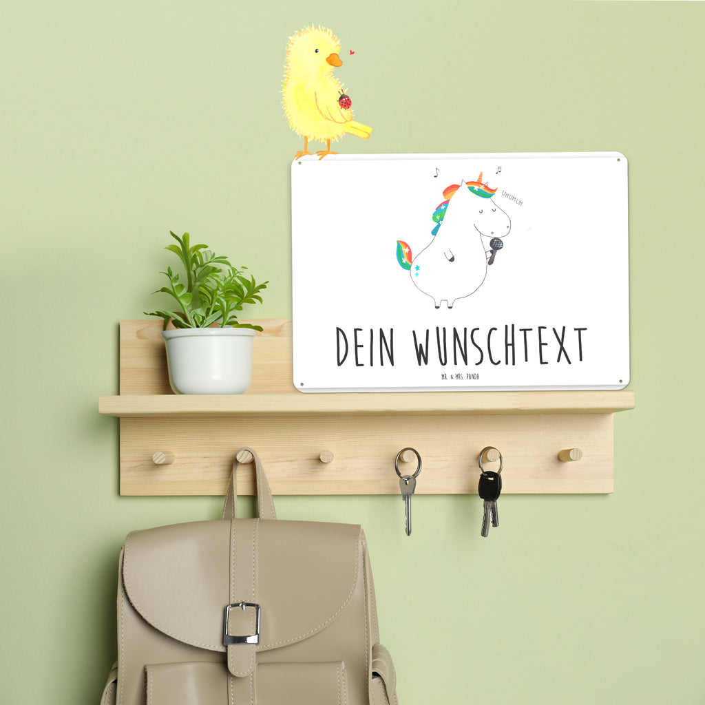 Personalisiertes Blechschild Einhorn Sänger Blechschild, Metallschild, Geschenk Schild, Schild, Magnet-Metall-Schild, Deko Schild, Wandschild, Wand-Dekoration, Türschild, Einhorn, Einhörner, Einhorn Deko, Pegasus, Unicorn, Glitzer, Konfetti, Party, Geburtstag, Feier, Fest, Disco, Sängerin, Sänger, Freundin