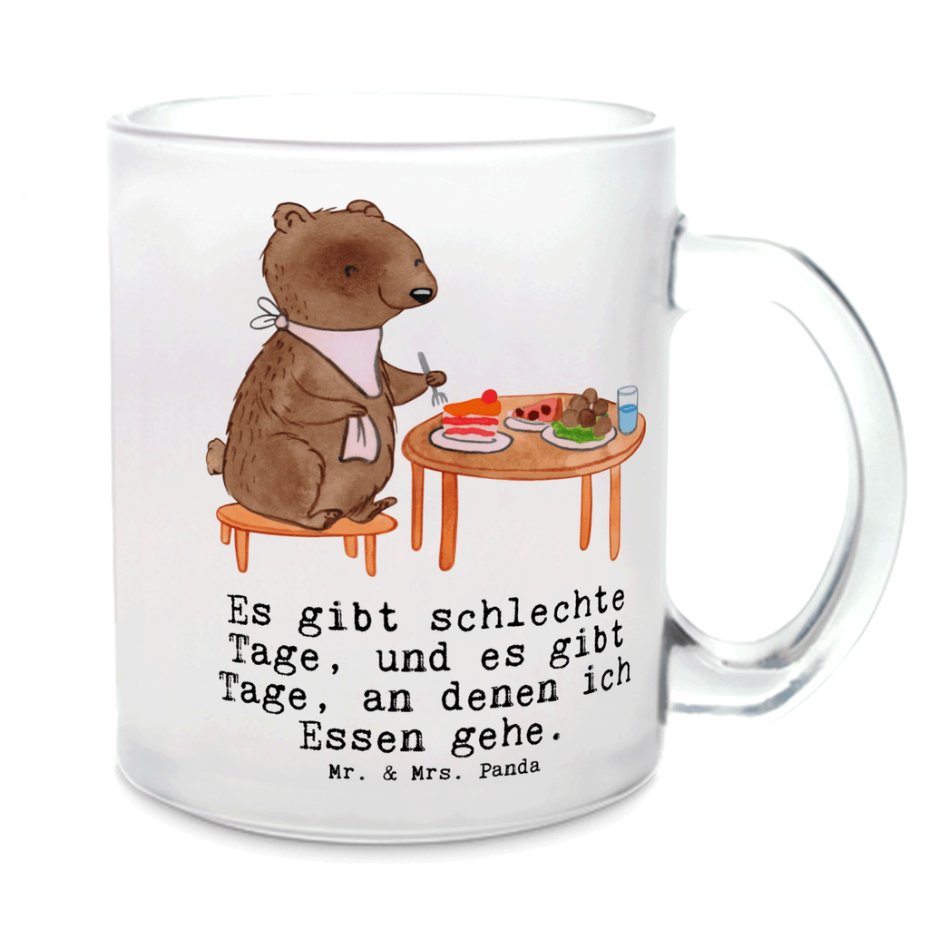 Teetasse Bär Essen gehen Tage Teetasse, Teeglas, Teebecher, Tasse mit Henkel, Tasse, Glas Teetasse, Teetasse aus Glas, Geschenk, Sport, Sportart, Hobby, Schenken, Danke, Dankeschön, Auszeichnung, Gewinn, Sportler, Essen gehen, Essen, Restaurant, Restaurantbesuch