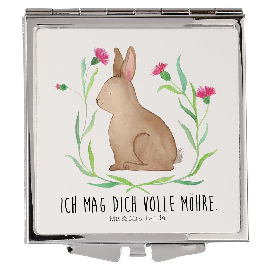 Handtaschenspiegel quadratisch Hase Sitzen Spiegel, Handtasche, Quadrat, silber, schminken, Schminkspiegel, Ostern, Osterhase, Ostergeschenke, Osternest, Osterdeko, Geschenke zu Ostern, Ostern Geschenk, Ostergeschenke Kinder, Ostern Kinder, Frohe Ostern, Ostergrüße, Osterblume, Liebe, Grüße, Hase, Kaninchen