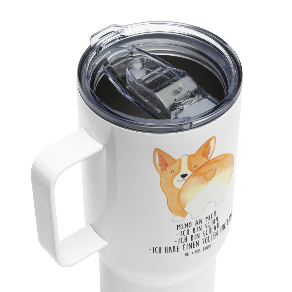 XXL Thermobecher Corgi Po Thermobecher, XL Thermobecher, Reisebecher, XL Reisetasse, Großer Thermobecher, Autobecher, Jumbo Becher, Hund, Hundemotiv, Haustier, Hunderasse, Tierliebhaber, Hundebesitzer, Sprüche, Corgie, Hundeliebe, Motivation, Selbstliebe, Spruch