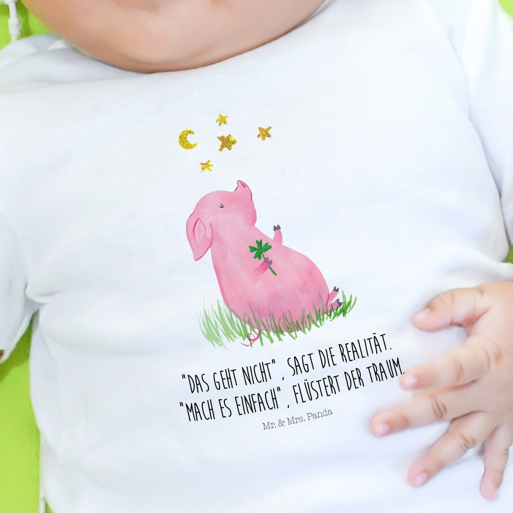 Organic Baby Shirt Schwein Glück Baby T-Shirt, Jungen Baby T-Shirt, Mädchen Baby T-Shirt, Shirt, Tiermotive, Gute Laune, lustige Sprüche, Tiere, Glücksschwein. Glück, Schwein, Schweinchen, Sterne, Sernchen, Ziele, Träume, Motivation, Glücksbringer