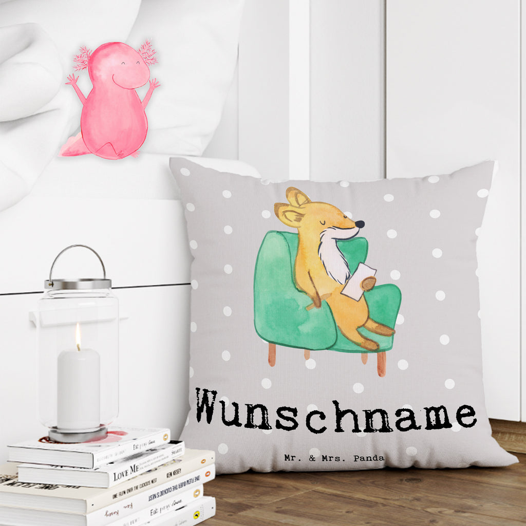 Personalisiertes Kissen Fuchs Bester Zuhörer der Welt Kissen, personalisiert, Name, Wunschname, bedrucken, Kopfkissen, für, Dankeschön, Geschenk, Schenken, Geburtstag, Geburtstagsgeschenk, Geschenkidee, Danke, Bedanken, Mitbringsel, Freude machen, Geschenktipp, Zuhörer, Freund, Freundin, offenes Ohr, Hilfsbereit, Hilfe