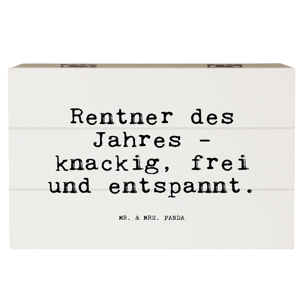 Holzkiste Sprüche und Zitate Rentner des Jahres - knackig, frei und entspannt. Holzkiste, Kiste, Schatzkiste, Truhe, Schatulle, XXL, Erinnerungsbox, Erinnerungskiste, Dekokiste, Aufbewahrungsbox, Geschenkbox, Geschenkdose, Spruch, Sprüche, lustige Sprüche, Weisheiten, Zitate, Spruch Geschenke, Spruch Sprüche Weisheiten Zitate Lustig Weisheit Worte