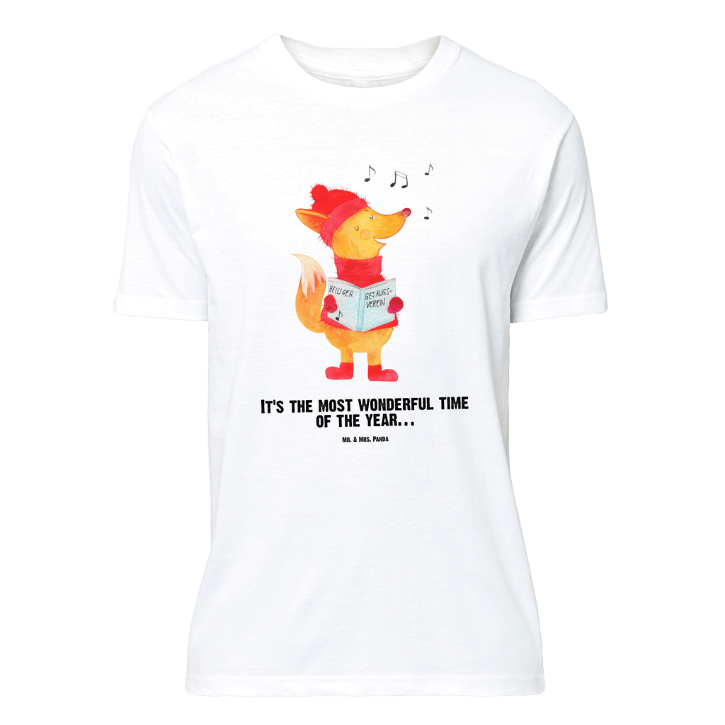 Personalisiertes T-Shirt Fuchs Sänger T-Shirt Personalisiert, T-Shirt mit Namen, T-Shirt mit Aufruck, Männer, Frauen, Wunschtext, Bedrucken, Winter, Weihnachten, Weihnachtsdeko, Nikolaus, Advent, Heiligabend, Wintermotiv, Fuchs, Füchse, Sänger, Geschenk Sänger, Singen, Weihnachtslieder