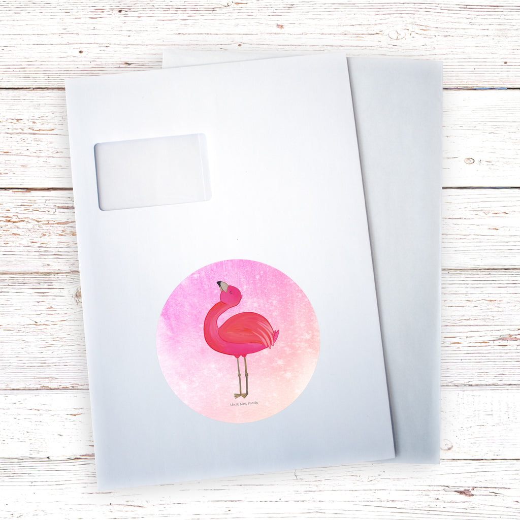 Rund Aufkleber Flamingo stolz Sticker, Aufkleber, Etikett, Flamingo, stolz, Freude, Selbstliebe, Selbstakzeptanz, Freundin, beste Freundin, Tochter, Mama, Schwester