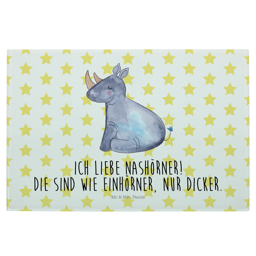 Glasschneidebrett Einhorn Nashorn Glasschneidebrett, Schneidebrett, Einhorn, Einhörner, Einhorn Deko, Pegasus, Unicorn, Regenbogen, witzig, lustig, Zoo, Glitzer, Einhornpower, Erwachsenwerden, Nashorn, Nashörner