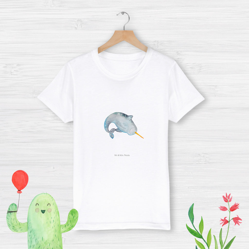 Organic Kinder T-Shirt Narwal Kinder T-Shirt, Kinder T-Shirt Mädchen, Kinder T-Shirt Jungen, Meerestiere, Meer, Urlaub, Narwal, Wal, Putzen, Hausfrau, Junggesellin, aufräumen, Kinderzimmer