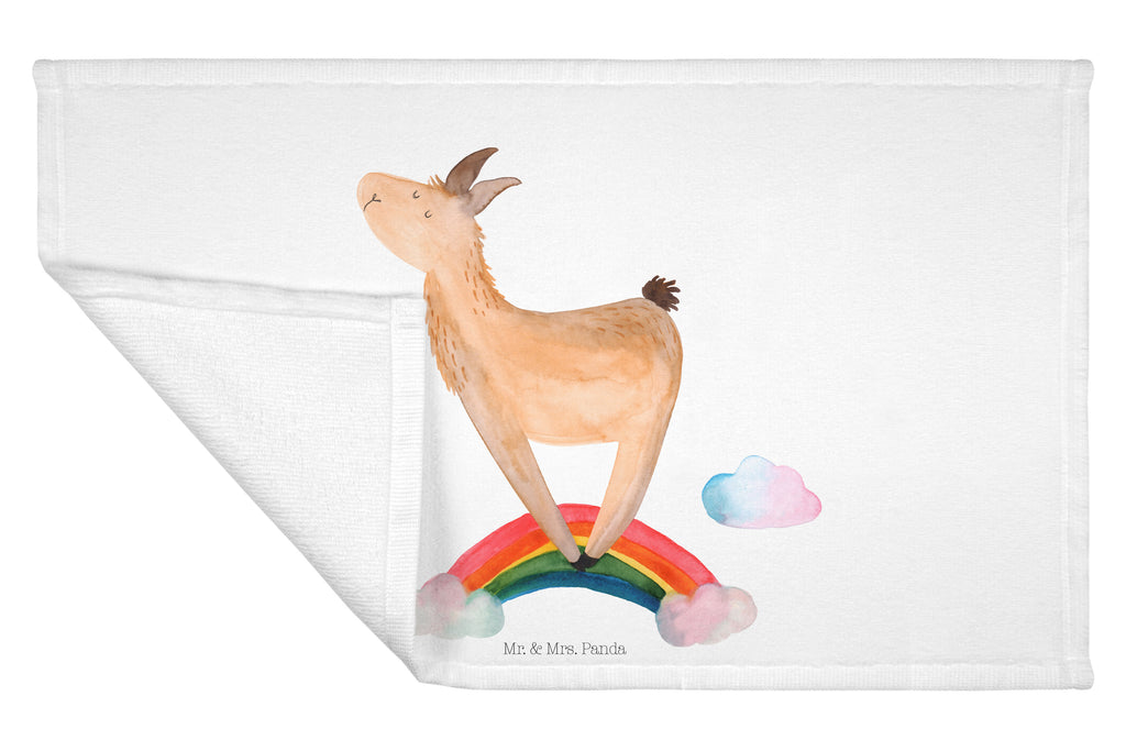 Handtuch Lama Regenbogen Handtuch, Badehandtuch, Badezimmer, Handtücher, groß, Kinder, Baby, Lama, Alpaka, Lamas, Regenbogen, Haters gonna hate, Haters, Selbstständig, Außenseiter, Schule, Abi, Hobby, Wolkenland, Freiheit