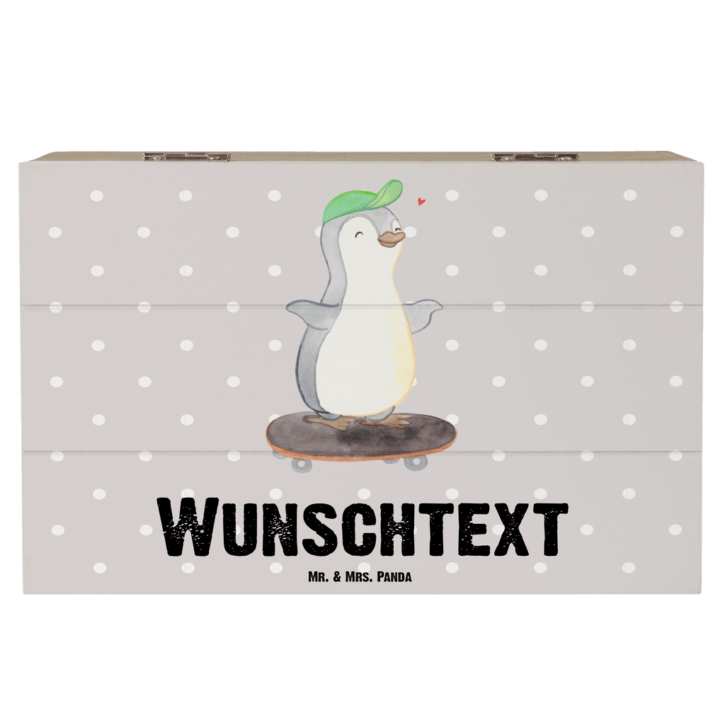 Personalisierte Holzkiste Pinguin Skateboarden Holzkiste mit Namen, Kiste mit Namen, Schatzkiste mit Namen, Truhe mit Namen, Schatulle mit Namen, Erinnerungsbox mit Namen, Erinnerungskiste, mit Namen, Dekokiste mit Namen, Aufbewahrungsbox mit Namen, Holzkiste Personalisiert, Kiste Personalisiert, Schatzkiste Personalisiert, Truhe Personalisiert, Schatulle Personalisiert, Erinnerungsbox Personalisiert, Erinnerungskiste Personalisiert, Dekokiste Personalisiert, Aufbewahrungsbox Personalisiert, Geschenkbox personalisiert, GEschenkdose personalisiert, Geschenk, Sport, Sportart, Hobby, Schenken, Danke, Dankeschön, Auszeichnung, Gewinn, Sportler, Skateboarden, Skateboard fahren, Skaten, Skateboard, Skateplatz