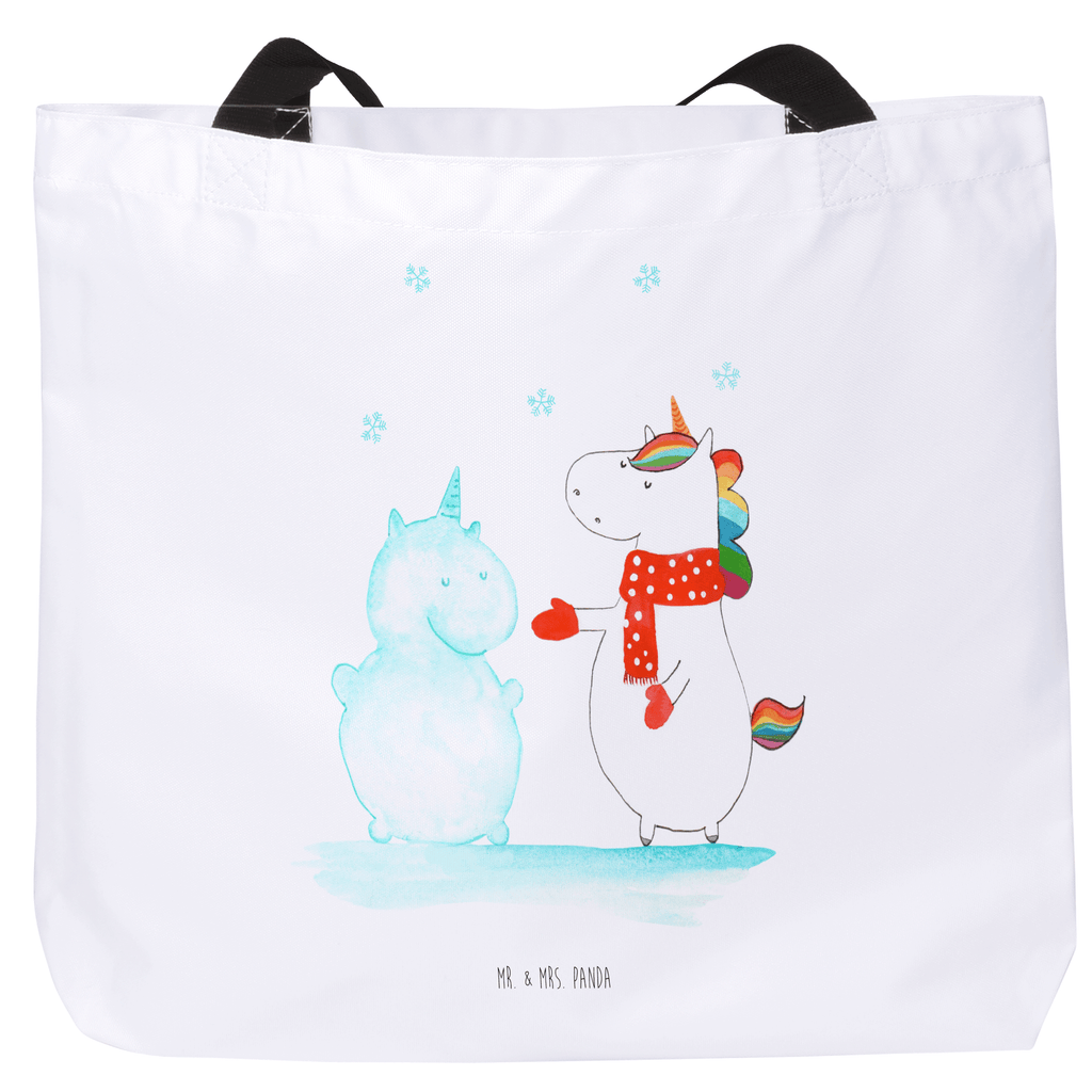 Shopper Einhorn Schneemann Beutel, Einkaufstasche, Tasche, Strandtasche, Einkaufsbeutel, Shopper, Schultasche, Freizeittasche, Tragebeutel, Schulbeutel, Alltagstasche, Einhorn, Einhörner, Einhorn Deko, Pegasus, Unicorn, Schneemann, Winter, Schnee, Kuchen, Weihnachten, kalt, Mütze, Handschuhe, X-Mas