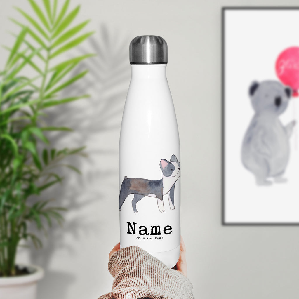 Personalisierte Thermosflasche Boston Terrier Lebensretter Personalisierte Isolierflasche, Personalisierte Thermoflasche, Personalisierte Trinkflasche, Trinkflasche Mit Namen, Wunschname, Bedrucken, Namensflasche, Hund, Hunderasse, Rassehund, Hundebesitzer, Geschenk, Tierfreund, Schenken, Welpe, Boston Terrier