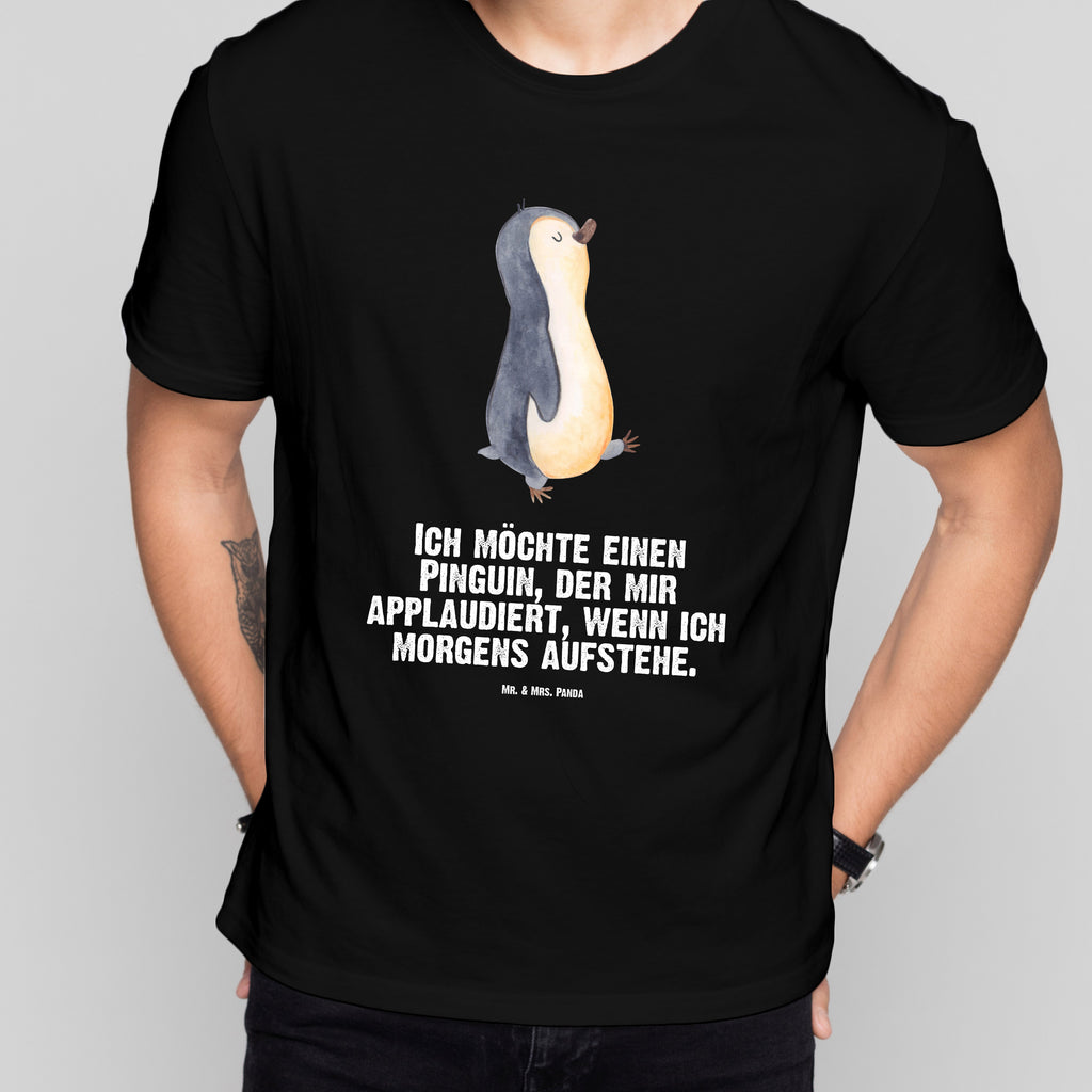 T-Shirt Standard Pinguin marschierend T-Shirt, Shirt, Tshirt, Lustiges T-Shirt, T-Shirt mit Spruch, Party, Junggesellenabschied, Jubiläum, Geburstag, Herrn, Damen, Männer, Frauen, Schlafshirt, Nachthemd, Sprüche, Pinguin, Pinguine, Frühaufsteher, Langschläfer, Bruder, Schwester, Familie