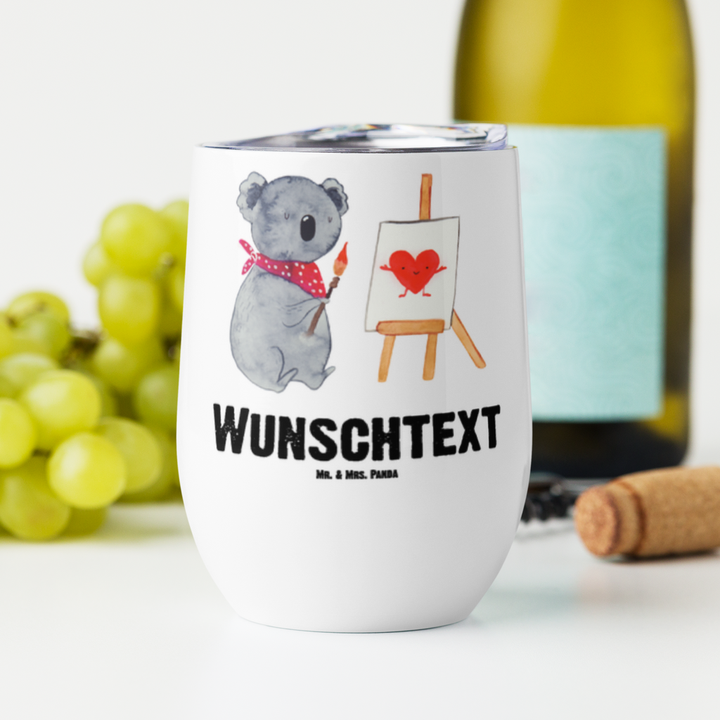 Personalisierter Weinbecher Koala Künstler Personalisierter Weinbecher, Personalisierter Glühwein Becher, Heißgetränke, Personalisierter Trinkbecher, Personalisierter Weinkelch, Personalisiertes Weingläser, hochwertiger Weinbecher, Weinbecher Reisen, Weinbecher unterwegs, Personalisertes Sommerglas, mit Namen, Wunschtext, Personalisierung, selbst bedrucken, Personalisiertes Weinglas, Koala, Koalabär, Liebe, Liebensbeweis, Liebesgeschenk, Gefühle, Künstler, zeichnen