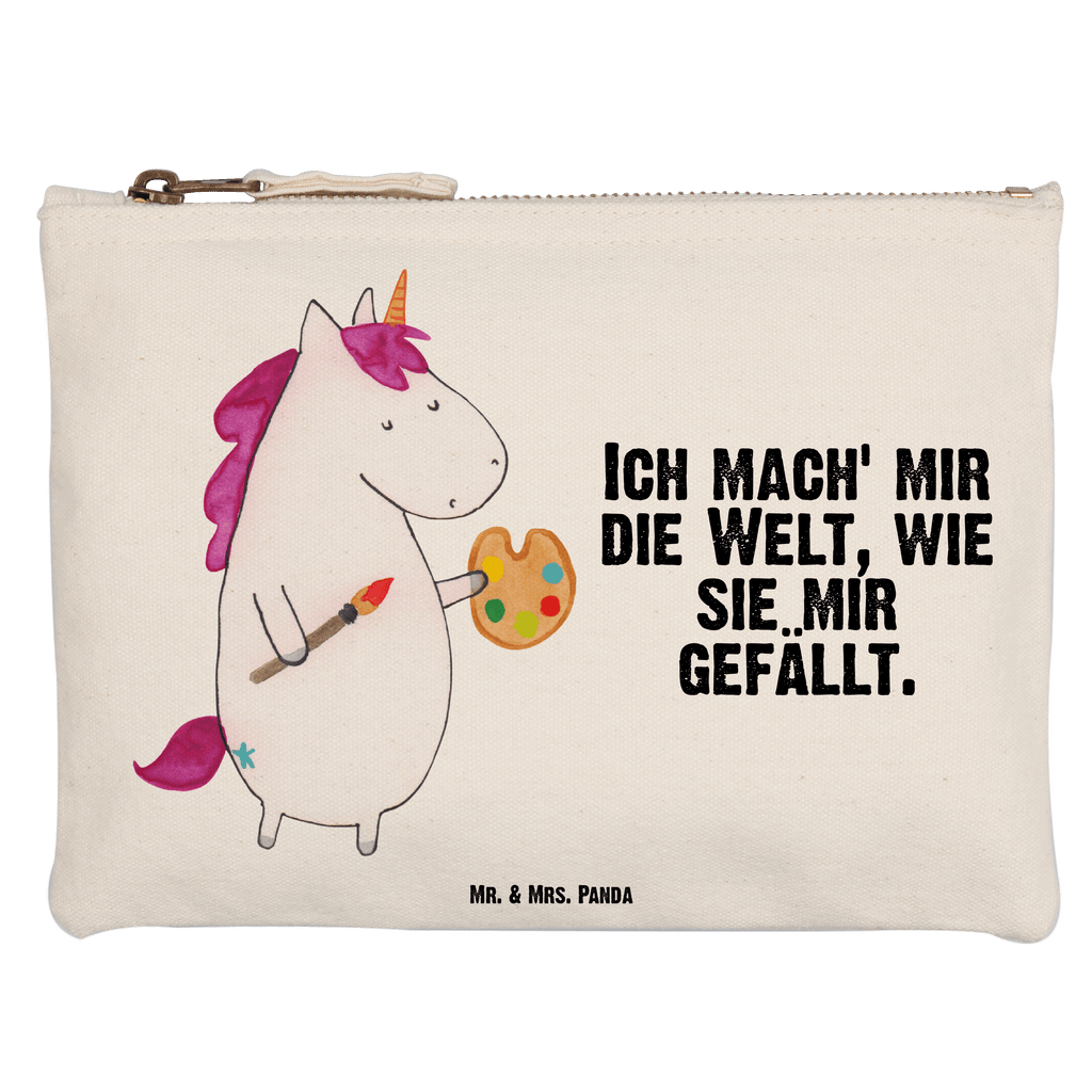 Schminktasche Einhorn Künstler Schminktasche, Kosmetiktasche, Kosmetikbeutel, Stiftemäppchen, Etui, Federmappe, Makeup, XXL, Schminketui, Kosmetiketui, Schlamperetui, Einhorn, Einhörner, Einhorn Deko, Pegasus, Unicorn, Englisch, Künstler, Artist, Malen, Zeichnen, Welt, Farbe, Stift, Pinsel, Geschenk, Maler