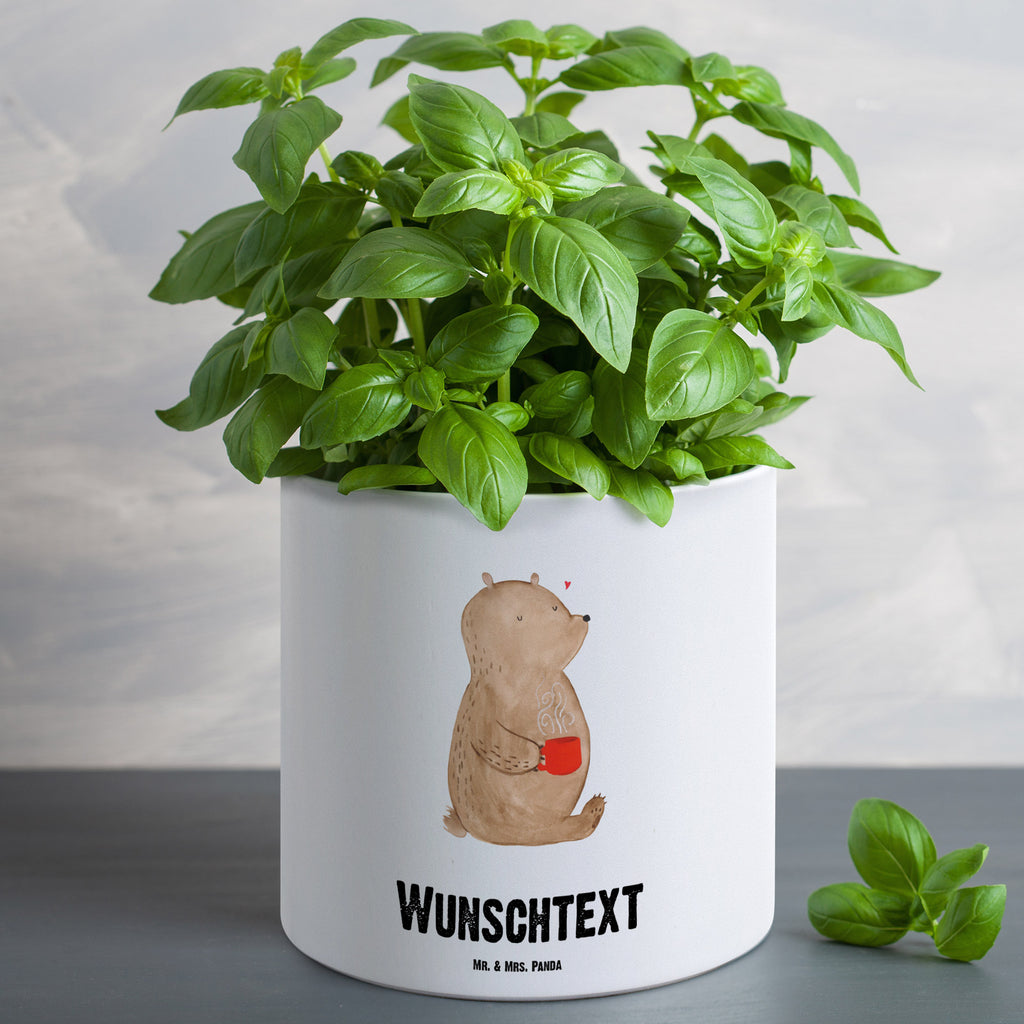 Personalisierter XL Blumentopf Bär Kaffee Personalisierter Blumentopf, Personalisierter Übertopf, Personalisierter Pflanztopf, Personalisierter Keramiktopf, Personalisierter Kräutertopf, Personalisierter Topf, Personalisierter Pflanzkübel, Personalisierter Blumenübertopf, Bär, Teddy, Teddybär, Kaffee, Coffee, Bären, guten Morgen, Morgenroutine, Welt erobern, Welt retten, Motivation