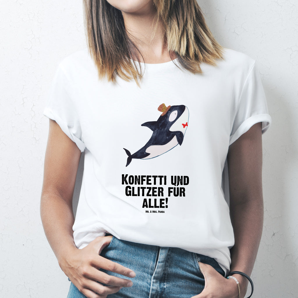 T-Shirt Standard Orca Zylinder T-Shirt, Shirt, Tshirt, Lustiges T-Shirt, T-Shirt mit Spruch, Party, Junggesellenabschied, Jubiläum, Geburstag, Herrn, Damen, Männer, Frauen, Schlafshirt, Nachthemd, Sprüche, Meerestiere, Meer, Urlaub, Narwal, Glitter, Konfetti, Glitzer, Geburtstag, Feier, Fete, Fest, Glückwunsch, Orca