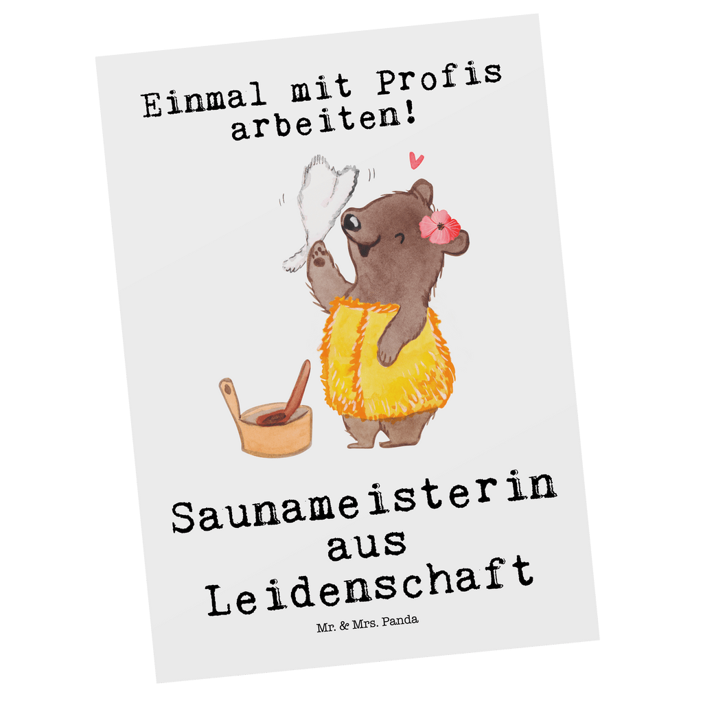 Postkarte Saunameisterin aus Leidenschaft Postkarte, Karte, Geschenkkarte, Grußkarte, Einladung, Ansichtskarte, Geburtstagskarte, Einladungskarte, Dankeskarte, Ansichtskarten, Einladung Geburtstag, Einladungskarten Geburtstag, Beruf, Ausbildung, Jubiläum, Abschied, Rente, Kollege, Kollegin, Geschenk, Schenken, Arbeitskollege, Mitarbeiter, Firma, Danke, Dankeschön