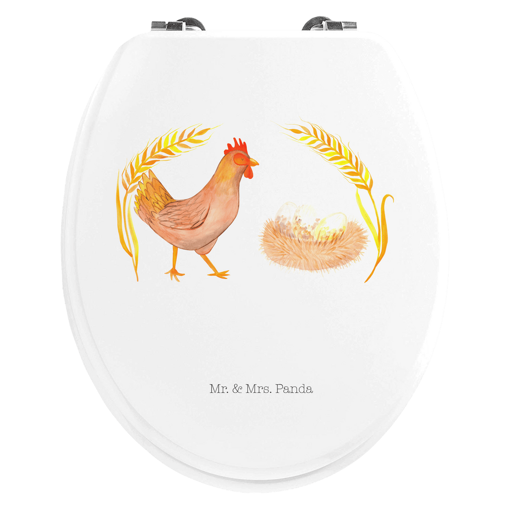 Motiv WC Sitz Huhn Stolz Klobrille, Klodeckel, Toilettendeckel, WC-Sitz, Toilette, Bauernhof, Hoftiere, Landwirt, Landwirtin, Hahn, Henne, Hühner, Eier, Hof, Landleben, Motivation, Geburt, Magie, Spruch, Schwangerschaft