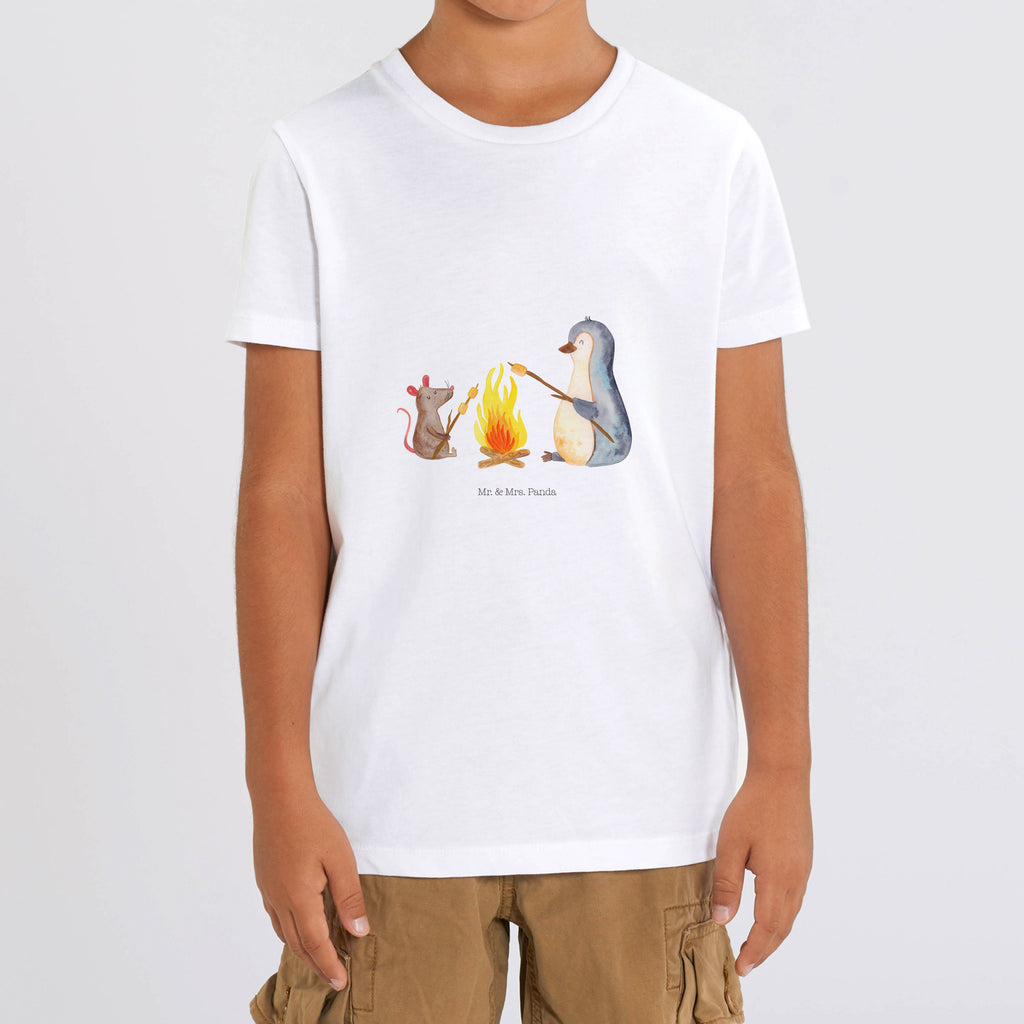 Organic Kinder T-Shirt Pinguin Lagerfeuer Kinder T-Shirt, Kinder T-Shirt Mädchen, Kinder T-Shirt Jungen, Pinguin, Maus, Pinguine, Lagerfeuer, Leben, Arbeit, Job, Motivation, Büro, Büroalltag, Lebensspruch, Lebensmotivation, Neustart, Liebe, grillen, Feuer, Marshmallows