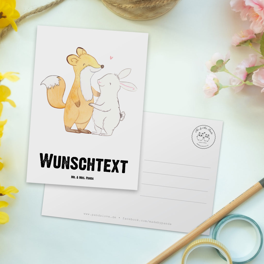 Personalisierte Postkarte Fuchs Hase Freunde treffen Postkarte mit Namen, Postkarte bedrucken, Postkarte mit Wunschtext, Postkarte personalisierbar, Geschenkkarte mit Namen, Grußkarte mit Namen, Karte mit Namen, Einladung mit Namen, Ansichtskarte mit Namen, Geschenkkarte mit Wunschtext, Grußkarte mit Wunschtext, Karte mit Wunschtext, Einladung mit Wunschtext, Ansichtskarte mit Wunschtext, Geschenk, Sport, Sportart, Hobby, Schenken, Danke, Dankeschön, Auszeichnung, Gewinn, Sportler, Freunde treffen