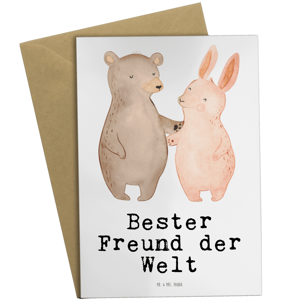 Grußkarte Hase Bester Freund der Welt Grußkarte, Klappkarte, Einladungskarte, Glückwunschkarte, Hochzeitskarte, Geburtstagskarte, Karte, Ansichtskarten, für, Dankeschön, Geschenk, Schenken, Geburtstag, Geburtstagsgeschenk, Geschenkidee, Danke, Bedanken, Mitbringsel, Freude machen, Geschenktipp, Freund, Mann, Ehemann, Kumpel, Bro, Lebensgefährte, Partner, Lieblingsmensch, Liebe, Herz, Love