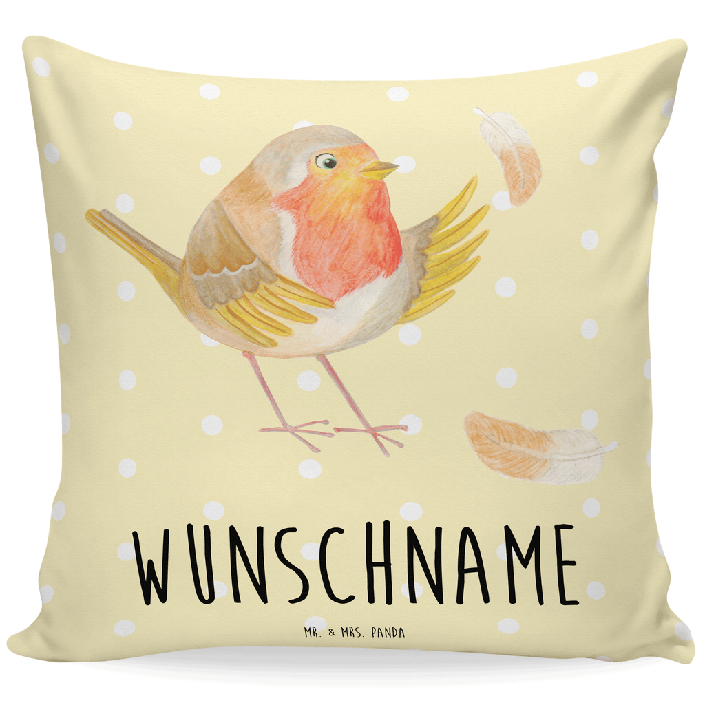 Personalisiertes Kissen Rotkehlchen mit Federn Kissen, personalisiert, Name, Wunschname, bedrucken, Kopfkissen, Tiermotive, Gute Laune, lustige Sprüche, Tiere, What if i fall, Rotkehlchen, Spruch Motivation, Spruch Mut, Vogel, Motivation Sprüche, Motivationsbilder, fliegen