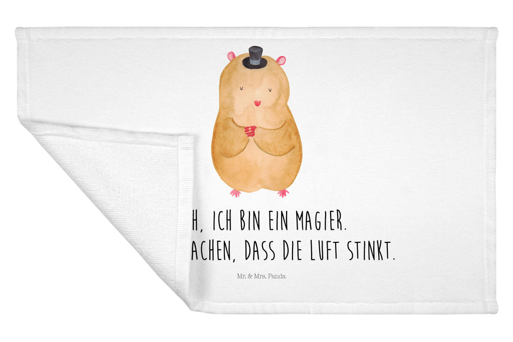 Handtuch Hamster Hut Handtuch, Badehandtuch, Badezimmer, Handtücher, groß, Kinder, Baby, Tiermotive, Gute Laune, lustige Sprüche, Tiere, Hamster, Hut, Magier, Zylinder, Zwerghamster, Zauberer