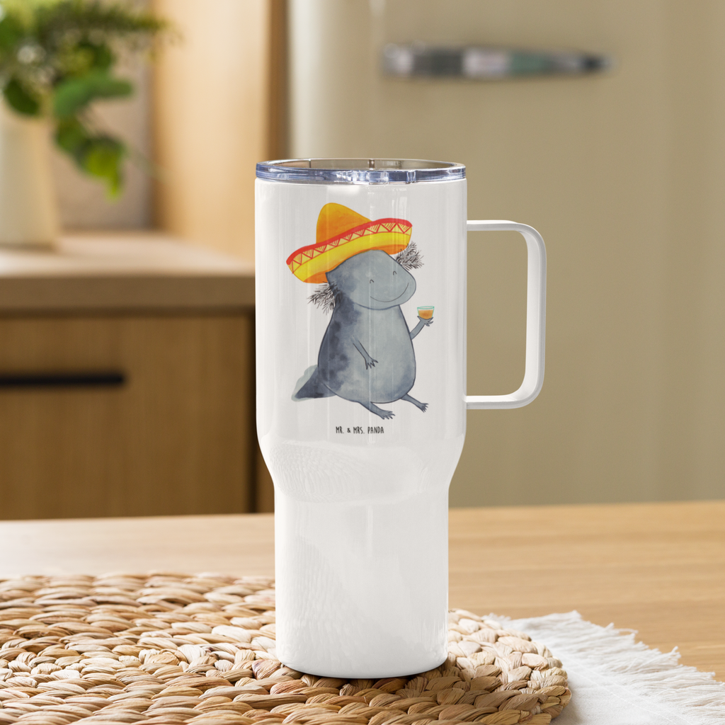 XXL Thermobecher Axolotl Tequila Thermobecher, XL Thermobecher, Reisebecher, XL Reisetasse, Großer Thermobecher, Autobecher, Jumbo Becher, Axolotl, Molch, Mexico, Mexiko, Sombrero, Zitrone, Tequila, Motivation, Spruch, Schwanzlurch, Lurch, Lurche, Axolot, Feuerdrache, Feuersalamander