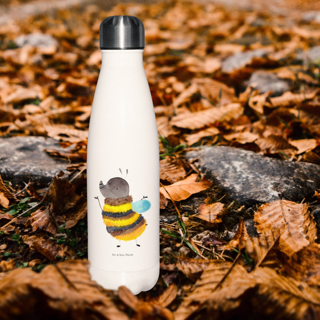 Thermosflasche Hummel flauschig Isolierflasche, Thermoflasche, Trinkflasche, Thermos, Edelstahl, Tiermotive, Gute Laune, lustige Sprüche, Tiere, Hummel, Flauschig, Biene, Blume, Natur