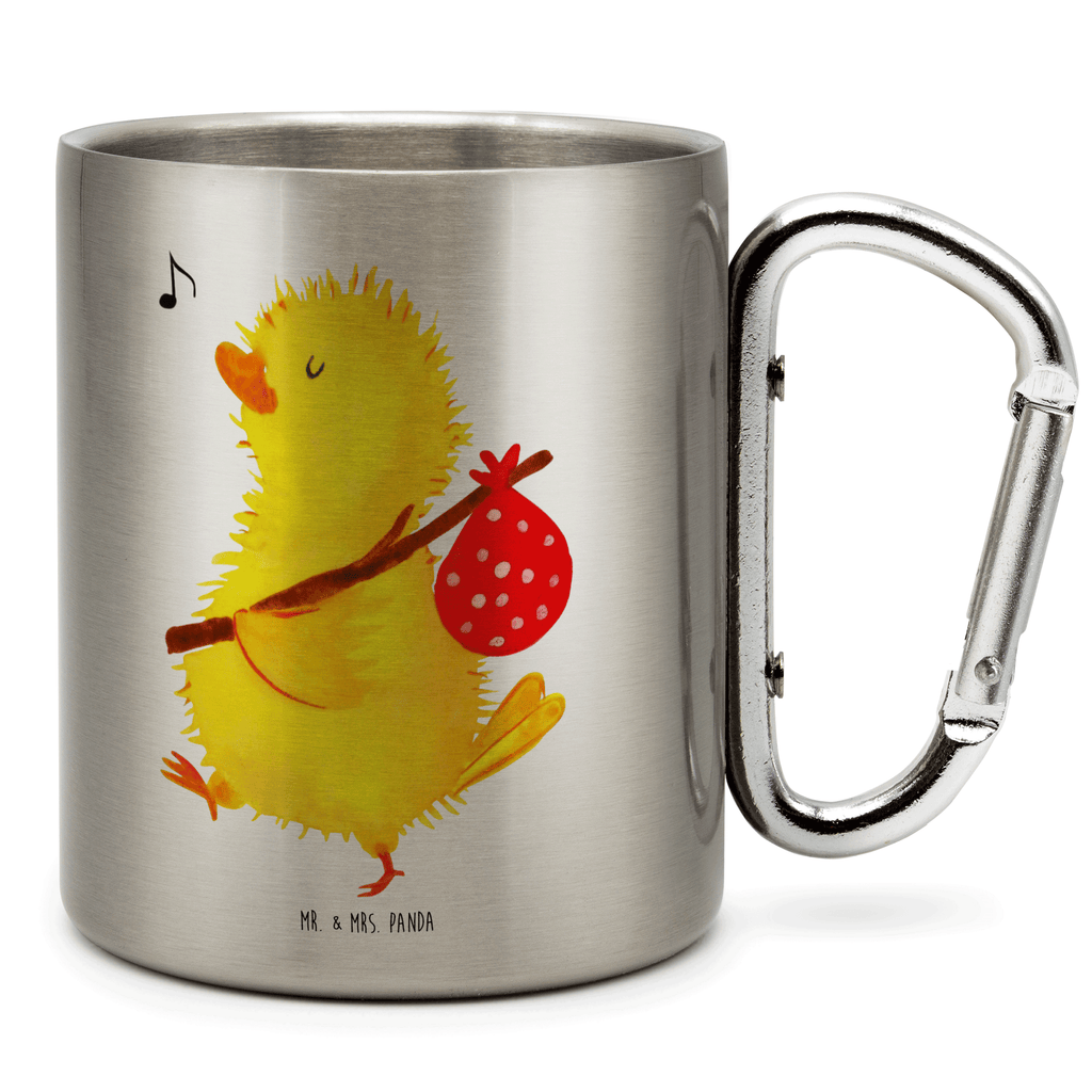 Edelstahlbecher Küken Wanderer Edelstahltasse, Karabiner, Edelstahlbecher, Outdoor, Camping, Tasse, Becher, Ostern, Osterhase, Ostergeschenke, Osternest, Osterdeko, Geschenke zu Ostern, Ostern Geschenk, Ostergeschenke Kinder, Ostern Kinder, Küken, Osterei, Ostereier, Ei, Frühlingsgefühle, Freude, Grüße, liebe Grüße, Frohe Ostern, Ostergrüße, Flausen, Wunder, Reisen, Weltenbummler, Zeit, Zeitmanagement, Backpacker