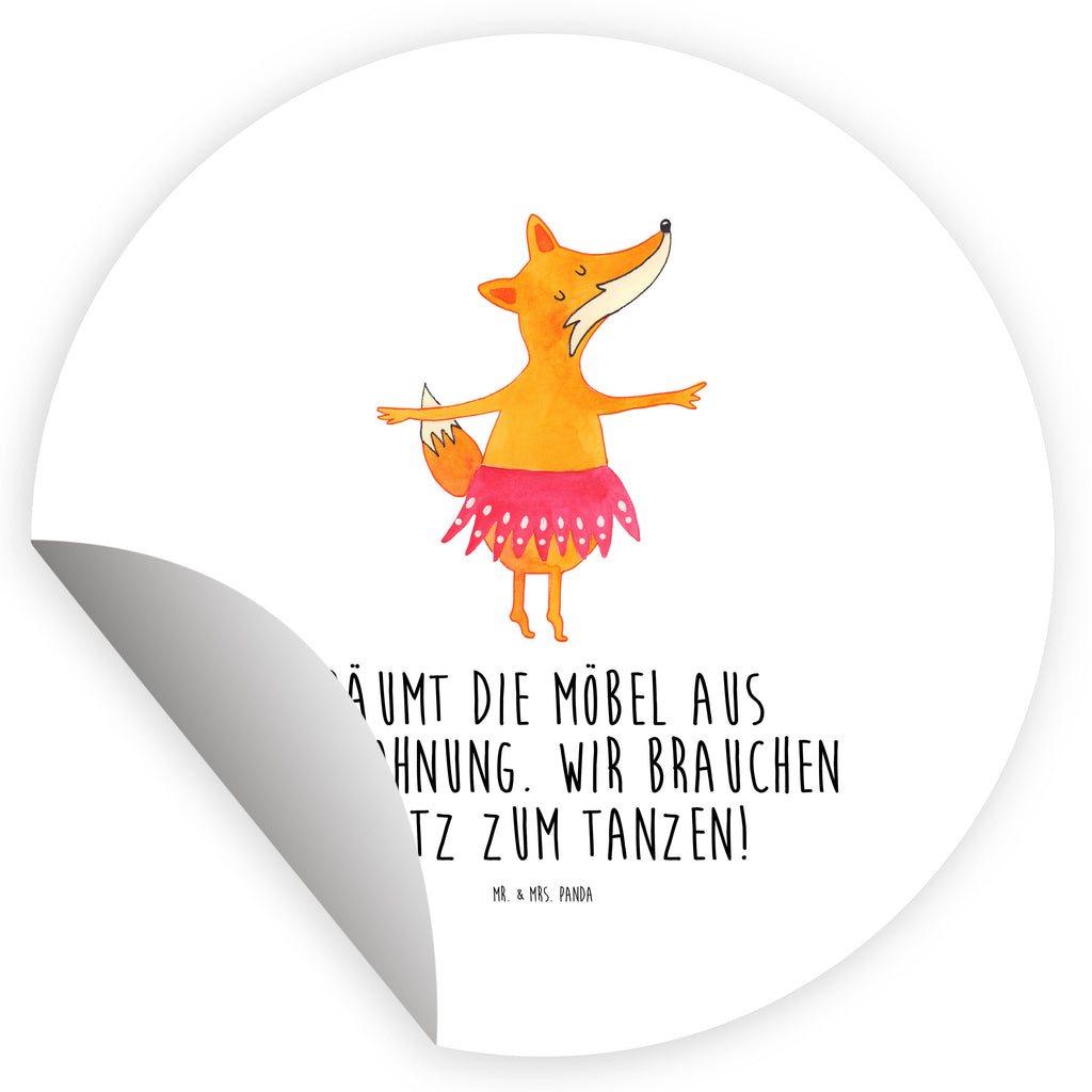 Rund Aufkleber Fuchs Ballerina Sticker, Aufkleber, Etikett, Fuchs, Fuchs Spruch, Füchse, Füchsin, Ballerina, Ballett, Tänzerin, Tanzen, Party, Einladung, Geburtstag