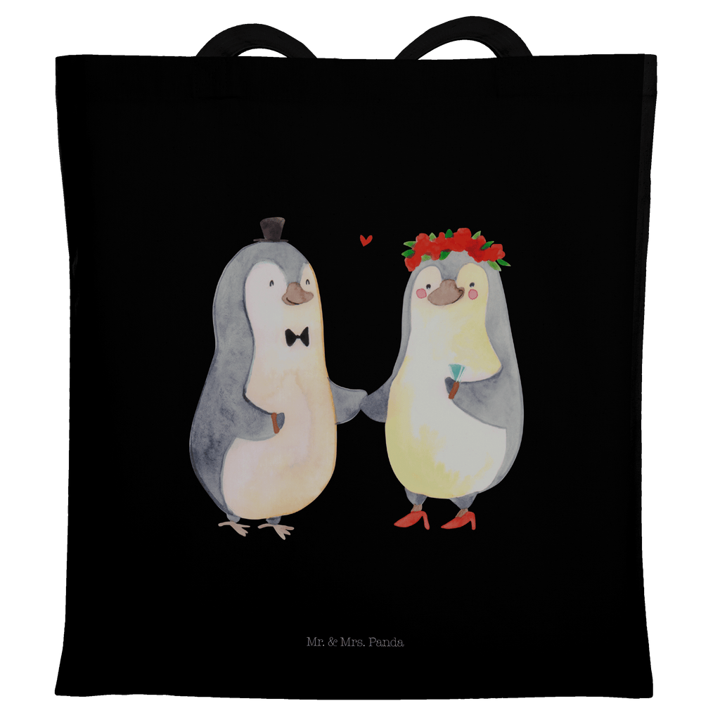 Tragetasche Pinguin Heirat Beuteltasche, Beutel, Einkaufstasche, Jutebeutel, Stoffbeutel, Tasche, Shopper, Umhängetasche, Strandtasche, Schultertasche, Stofftasche, Tragetasche, Badetasche, Jutetasche, Einkaufstüte, Laptoptasche, Liebe, Partner, Freund, Freundin, Ehemann, Ehefrau, Heiraten, Verlobung, Heiratsantrag, Liebesgeschenk, Jahrestag, Hocheitstag