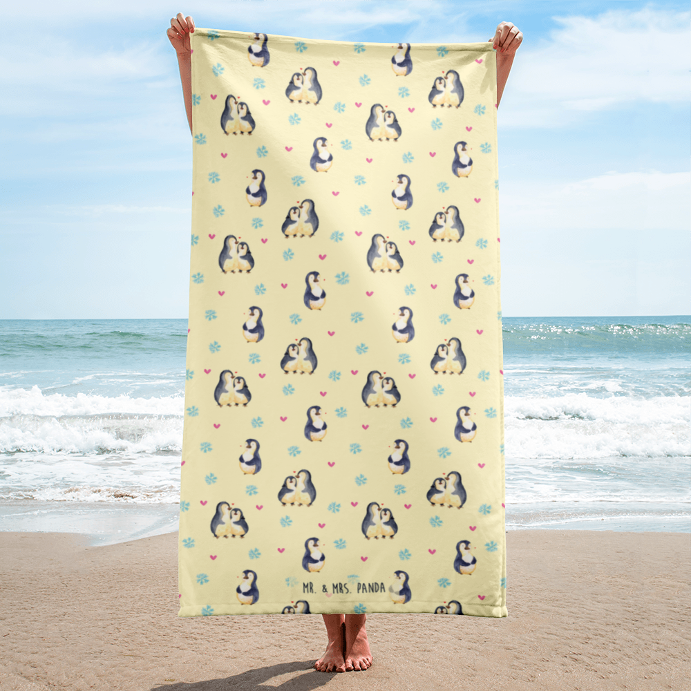 XL Badehandtuch Pinguin umarmen Muster Handtuch, Badetuch, Duschtuch, Strandtuch, Saunatuch, Pinguin, Liebe, Liebespaar, Liebesbeweis, Liebesgeschenk, Verlobung, Jahrestag, Hochzeitstag, Hochzeit, Hochzeitsgeschenk