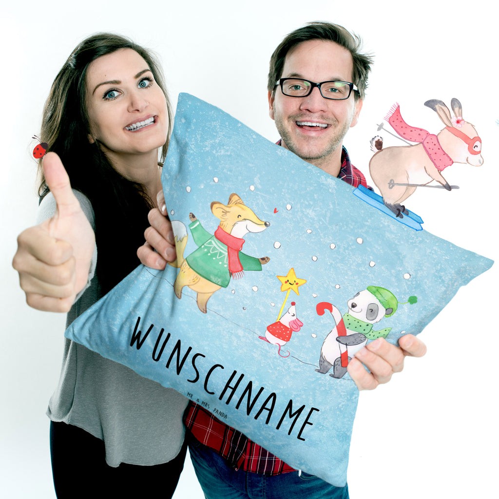 Personalisiertes Kissen Winter Weihnachtsfreude Kissen, personalisiert, Name, Wunschname, bedrucken, Kopfkissen, Winter, Weihnachten, Weihnachtsdeko, Nikolaus, Advent, Heiligabend, Wintermotiv, Weihnachtsmann, Weihnachtstage, Fuchs, Weihnachtsbaum, Tannenbaum, Weihnachtszeit