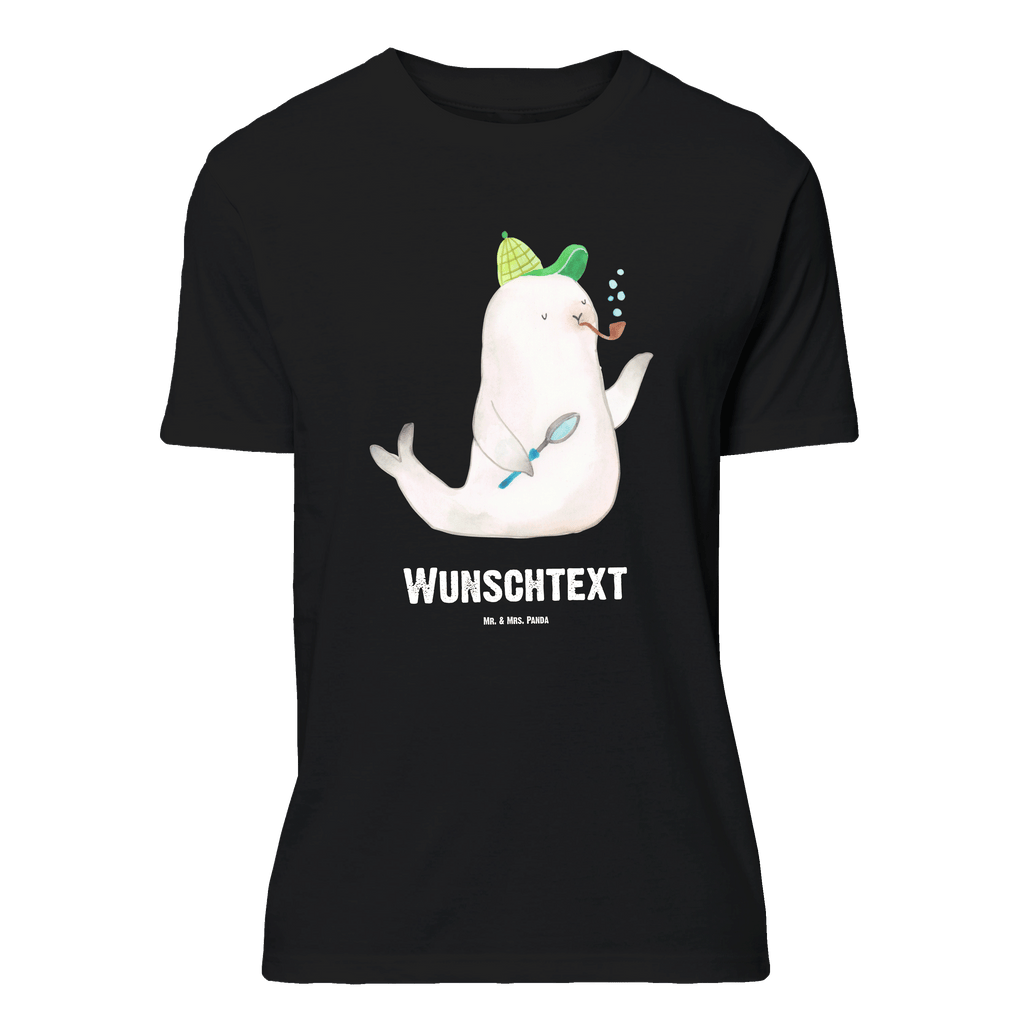 Personalisiertes T-Shirt Robbe Sherlock T-Shirt Personalisiert, T-Shirt mit Namen, T-Shirt mit Aufruck, Männer, Frauen, Wunschtext, Bedrucken, Tiermotive, Gute Laune, lustige Sprüche, Tiere