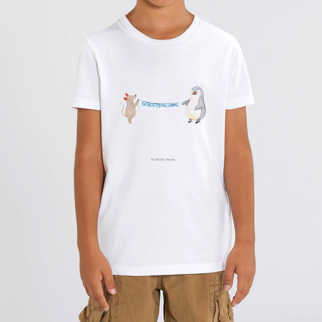 Organic Kinder T-Shirt Maus Pinguin Geburtstag Kinder T-Shirt, Kinder T-Shirt Mädchen, Kinder T-Shirt Jungen, Geburtstag, Geburtstagsgeschenk, Geschenk, Maus, Pinguin, Geburtstage, Happy Birthday, Geburtstagsfeier