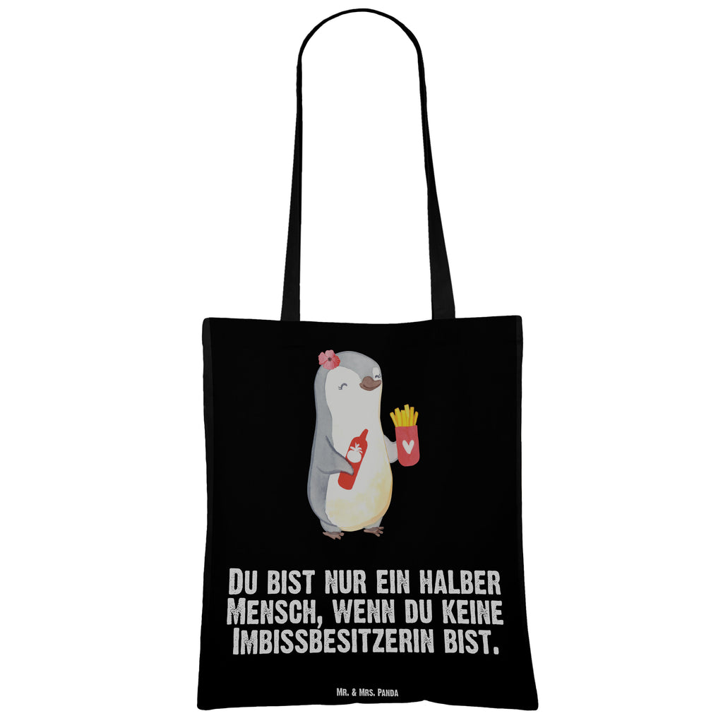 Tragetasche Imbissbesitzerin mit Herz Beuteltasche, Beutel, Einkaufstasche, Jutebeutel, Stoffbeutel, Tasche, Shopper, Umhängetasche, Strandtasche, Schultertasche, Stofftasche, Tragetasche, Badetasche, Jutetasche, Einkaufstüte, Laptoptasche, Beruf, Ausbildung, Jubiläum, Abschied, Rente, Kollege, Kollegin, Geschenk, Schenken, Arbeitskollege, Mitarbeiter, Firma, Danke, Dankeschön, Imbissbesitzerin, Imibissverkäuferin, Pommesverkäuferin, Pommesliebe