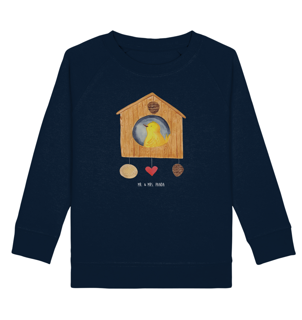 Organic Kinder Pullover Vogelhaus Kinder Pullover, Kinder Sweatshirt, Jungen, Mädchen, Tiermotive, Gute Laune, lustige Sprüche, Tiere, Vogel, Vögel, Vogelhaus, Vogelhäuschen, Home sweet home, Zuhause, Nest, Eigenheim, Familie, Wohnung, Haus, unser Haus, Lieblingsort, Castle