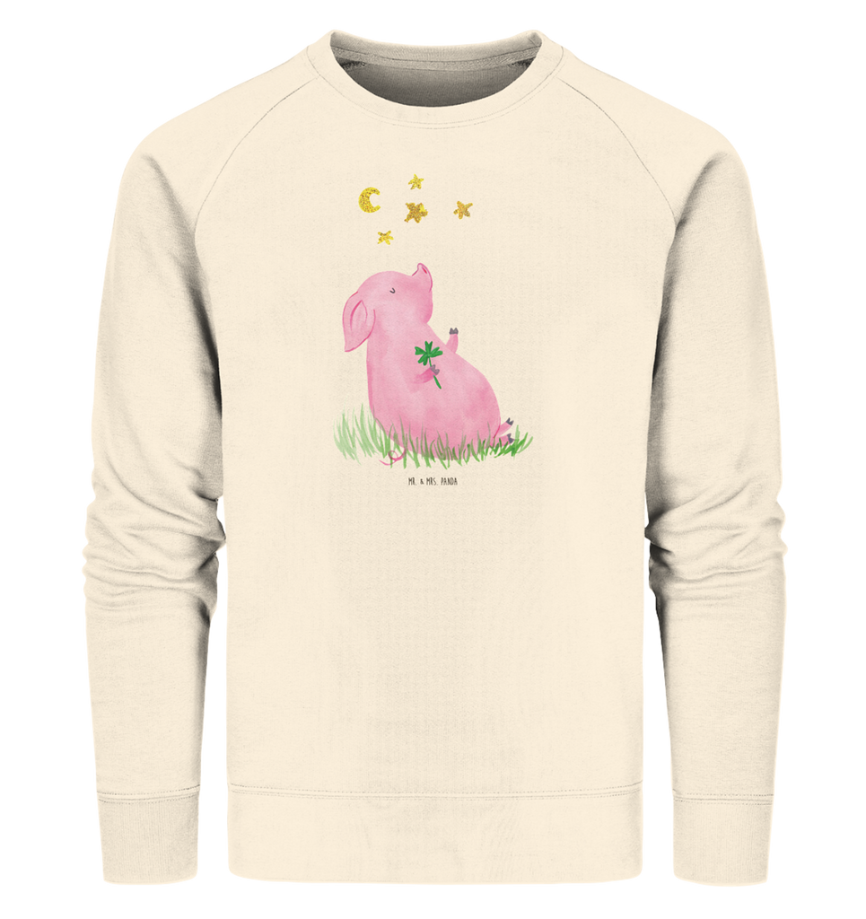 Organic Pullover Glücksschwein Pullover, Pullover Männer, Pullover Frauen, Sweatshirt, Sweatshirt Männer, Sweatshirt Frauen, Unisex, Tiermotive, Gute Laune, lustige Sprüche, Tiere, Glücksschwein. Glück, Schwein, Schweinchen, Sterne, Sernchen, Ziele, Träume, Motivation, Glücksbringer