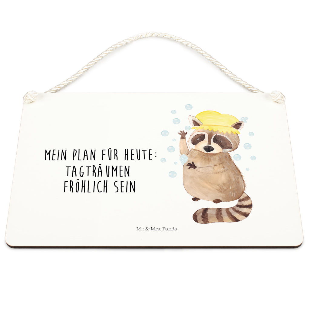 Deko Schild Waschbär Dekoschild, Deko Schild, Schild, Tür Schild, Türschild, Holzschild, Wandschild, Wanddeko, Tiermotive, Gute Laune, lustige Sprüche, Tiere, Waschbär, Tagträumen, Plan, Fröhlich, waschen, Seifenblasen