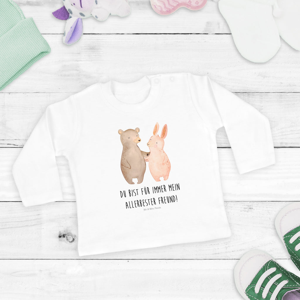 Baby Longsleeve Bär Hase Umarmen Mädchen, Jungen, Baby, Langarm, Bio, Kleidung, Liebe, Partner, Freund, Freundin, Ehemann, Ehefrau, Heiraten, Verlobung, Heiratsantrag, Liebesgeschenk, Jahrestag, Hocheitstag, Freunde, bester Freund, Hase, Bär, Bärchen, best friends