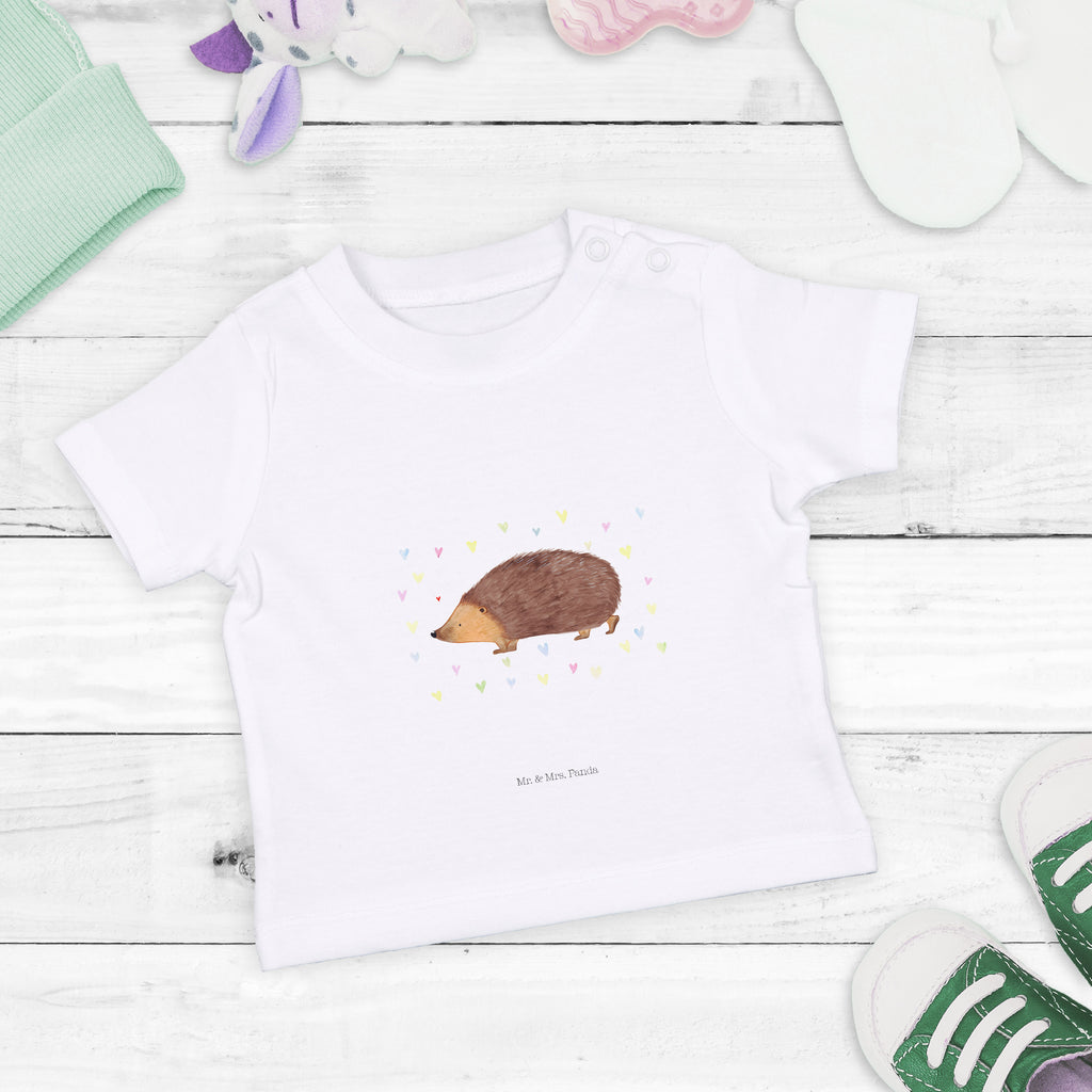 Organic Baby Shirt Igel Herzen Baby T-Shirt, Jungen Baby T-Shirt, Mädchen Baby T-Shirt, Shirt, Tiermotive, Gute Laune, lustige Sprüche, Tiere, Liebe, Herz, Herzen, Igel, Vertrauen, Kuss, Leben