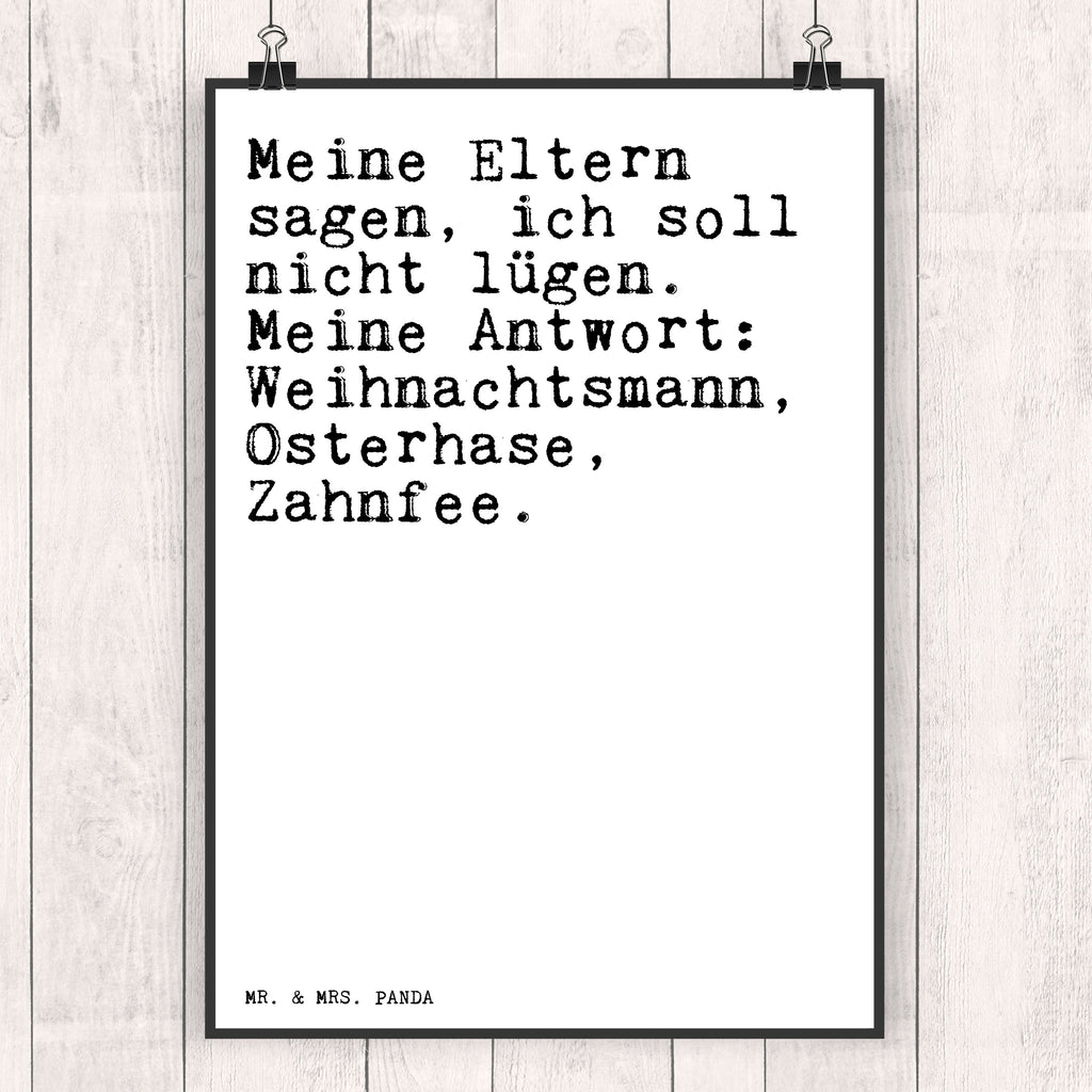 Poster Meine Eltern sagen, ich... Poster, Wandposter, Bild, Wanddeko, Küchenposter, Kinderposter, Wanddeko Bild, Raumdekoration, Wanddekoration, Handgemaltes Poster, Mr. & Mrs. Panda Poster, Designposter, Kunstdruck, Posterdruck, Spruch, Sprüche, lustige Sprüche, Weisheiten, Zitate, Spruch Geschenke, Spruch Sprüche Weisheiten Zitate Lustig Weisheit Worte