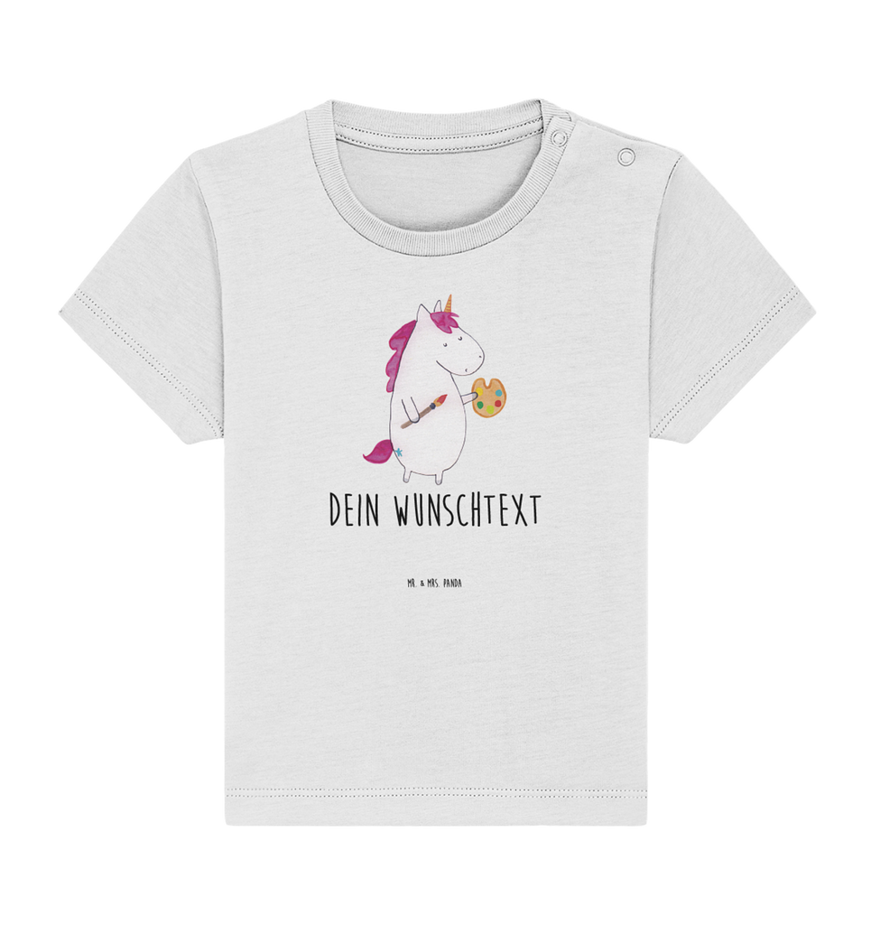 Personalisiertes Baby Shirt Einhorn Künstler Personalisiertes Baby T-Shirt, Personalisiertes Jungen Baby T-Shirt, Personalisiertes Mädchen Baby T-Shirt, Personalisiertes Shirt, Einhorn, Einhörner, Einhorn Deko, Pegasus, Unicorn, Englisch, Künstler, Artist, Malen, Zeichnen, Welt, Farbe, Stift, Pinsel, Geschenk, Maler