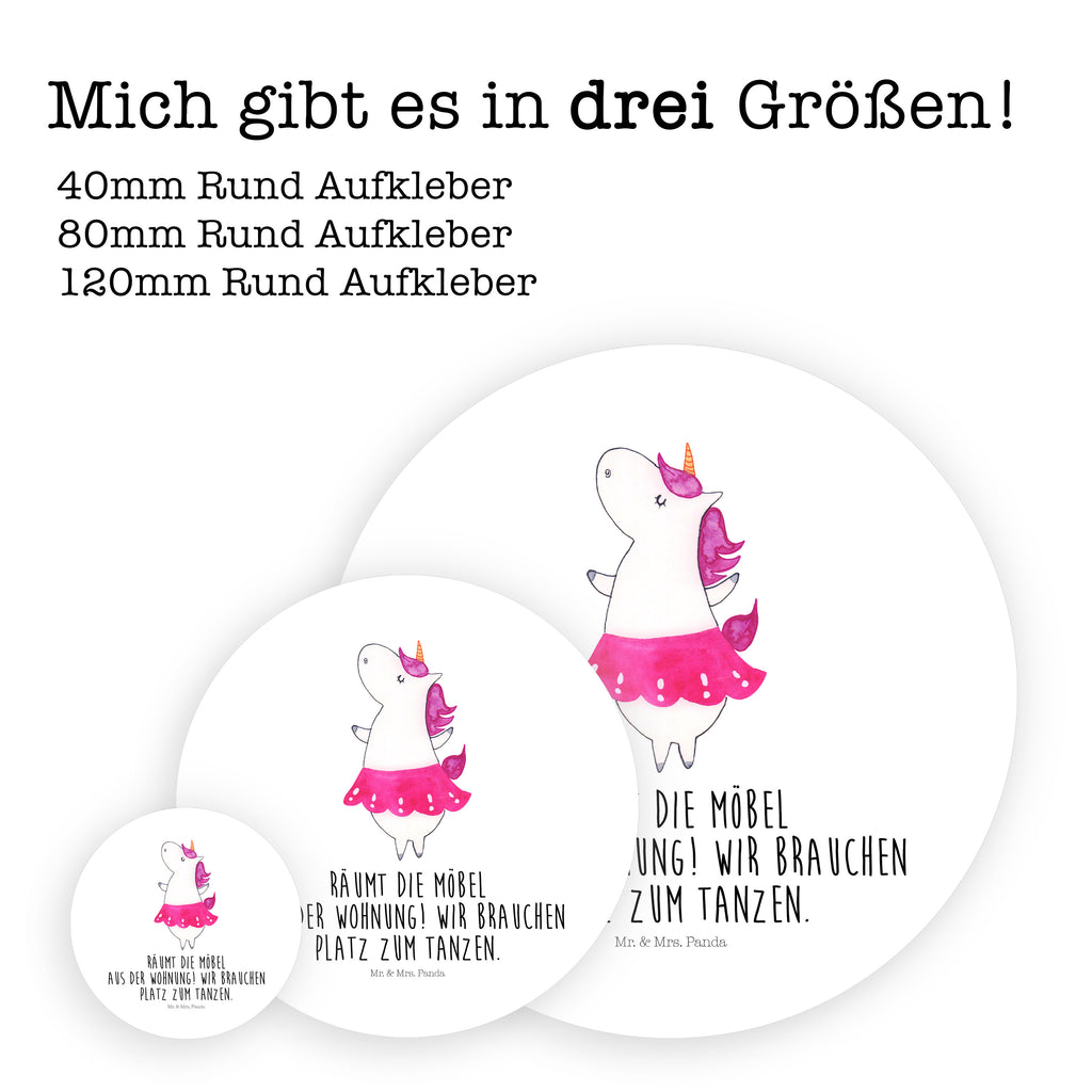 Rund Aufkleber Einhorn Ballerina Sticker, Aufkleber, Etikett, Einhorn, Einhörner, Einhorn Deko, Pegasus, Unicorn, Tanzen, Ballerina, Party, Wohnung, Spaß, Feiern, Geburtstag, Tänzerin, Lebenslust, Lebensfreude