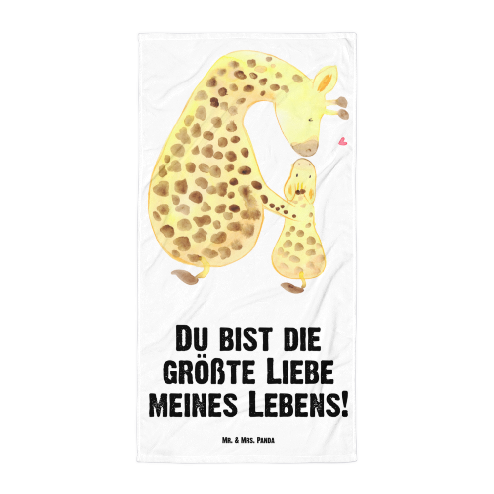 XL Badehandtuch Giraffe mit Kind Handtuch, Badetuch, Duschtuch, Strandtuch, Saunatuch, Afrika, Wildtiere, Giraffe, Kind, Mutter, Mama, Tochter, Sohn, Lieblingsmensch