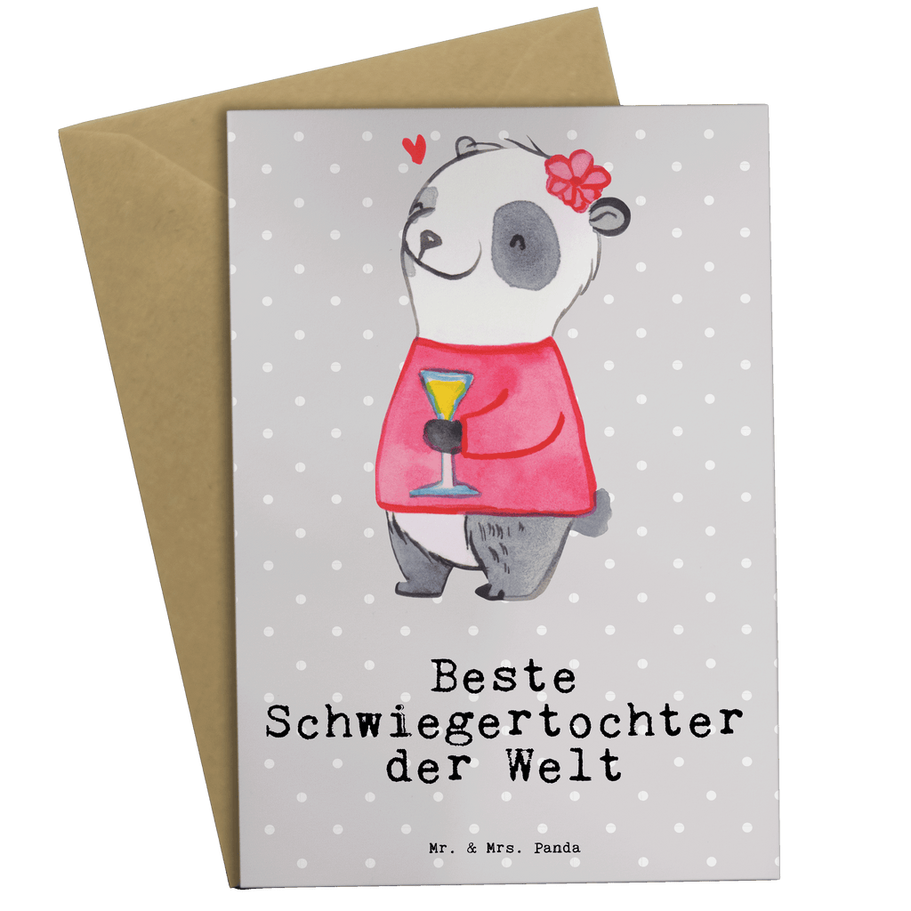 Grußkarte Panda Beste Schwiegertochter der Welt Grußkarte, Klappkarte, Einladungskarte, Glückwunschkarte, Hochzeitskarte, Geburtstagskarte, Karte, Ansichtskarten, für, Dankeschön, Geschenk, Schenken, Geburtstag, Geburtstagsgeschenk, Geschenkidee, Danke, Bedanken, Mitbringsel, Freude machen, Geschenktipp, Schwiegertochter, Tochter, Ehefrau des Sohns, Frau, angeheiratet, Hochzeit