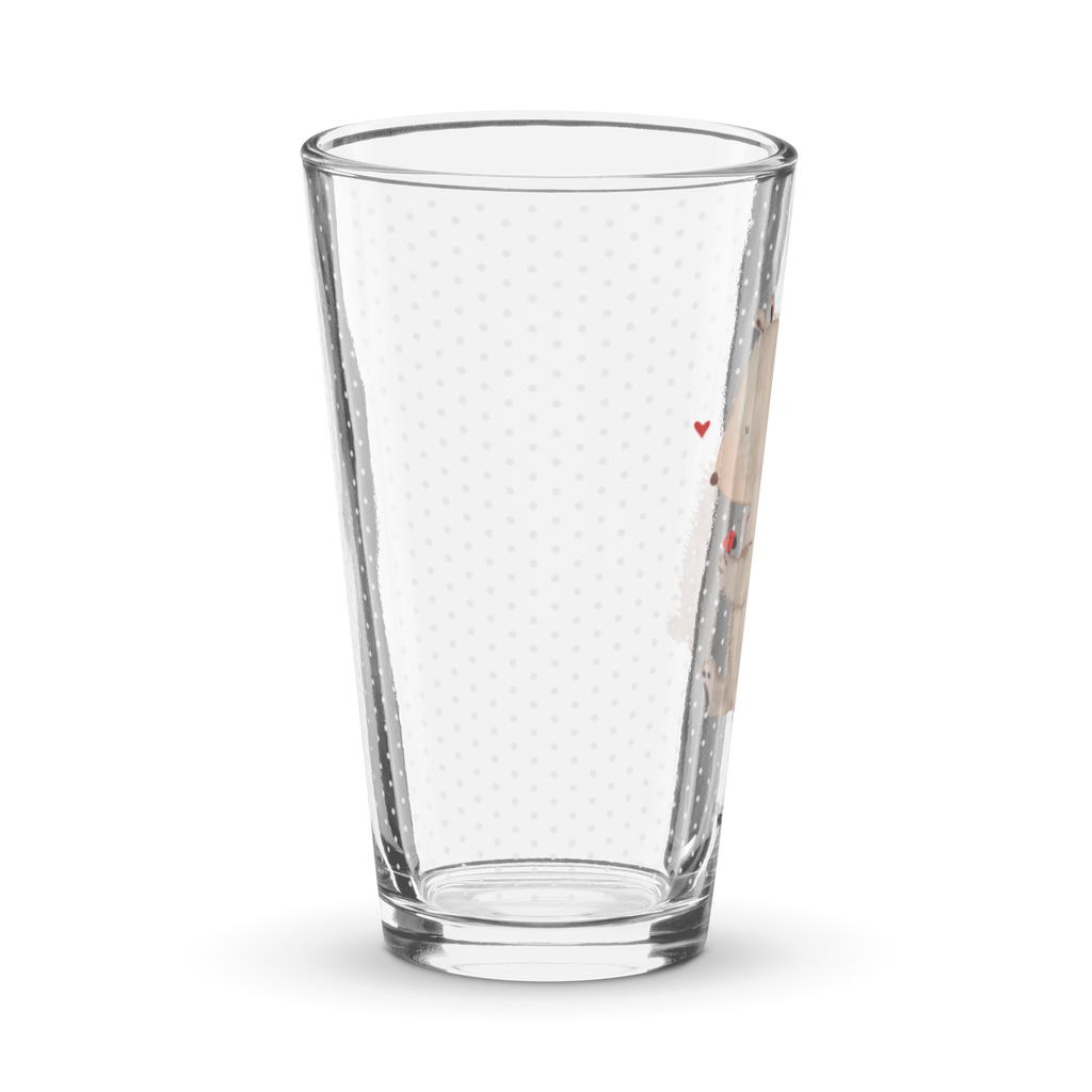 Premium Trinkglas Bär mit Marienkäfer Trinkglas, Glas, Pint Glas, Bierglas, Cocktail Glas, Wasserglas, Bär, Teddy, Teddybär, Marienkäfer, Liebe, Freiheit, Motivation, Das Leben ist schön